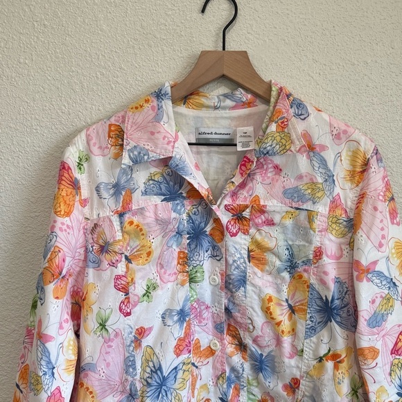 VTG Alfred Dunner Womens Large Butterfly Y2K Dainty Jacket 16 Plus Cotton Casual - Picture 6 of 9